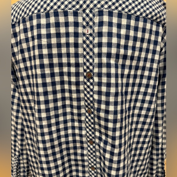 J.Jill Cotton Gingham Check Print Boxy Back Button Detail Blouse Blue White LP - Picture 6 of 8